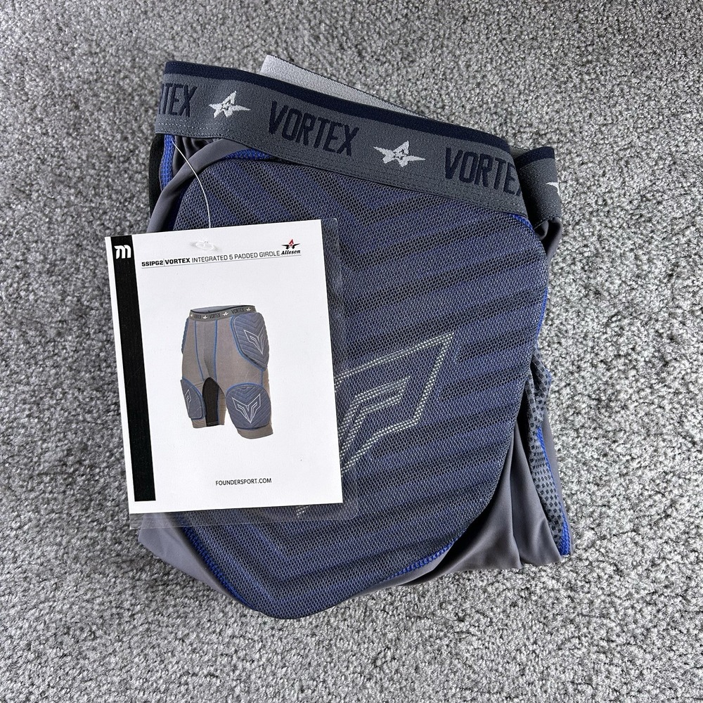 Alleson Athletic Vortex Integrated 5 Padded Football Girdle Grey Large 5SIPG2